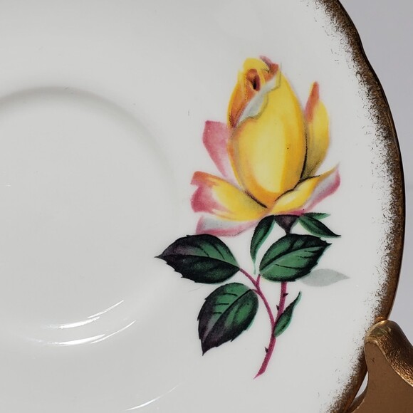 Paragon Demitasse (small) Teacup and Saucer Yellow Roses - Picture 5 of 10